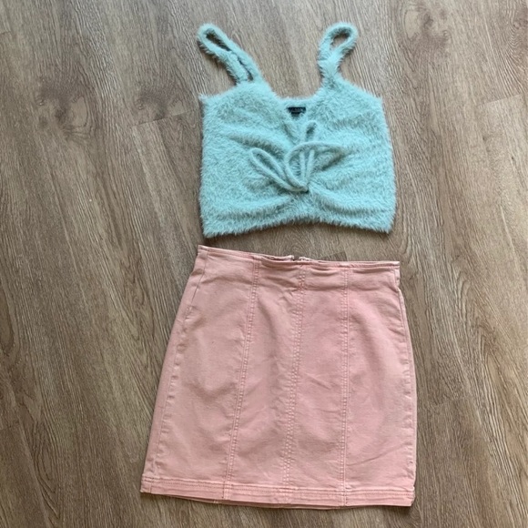 PacSun Dusty Pink Denim Skirt - Picture 6 of 8